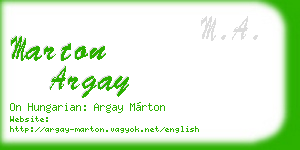 marton argay business card